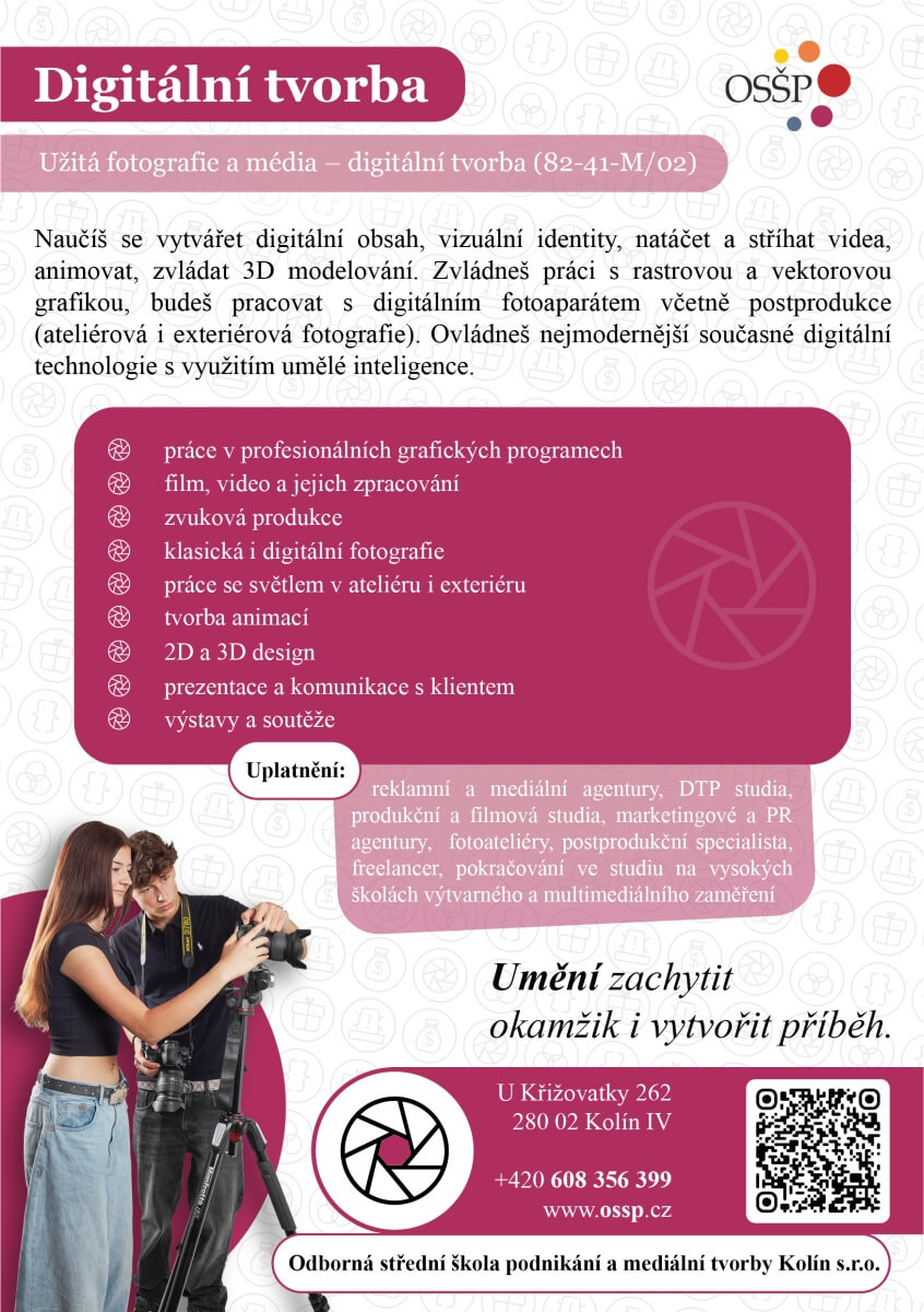 Studuj u nás - Umění zachytit okamžik i vytvořit příběh.